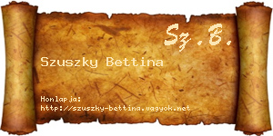 Szuszky Bettina névjegykártya